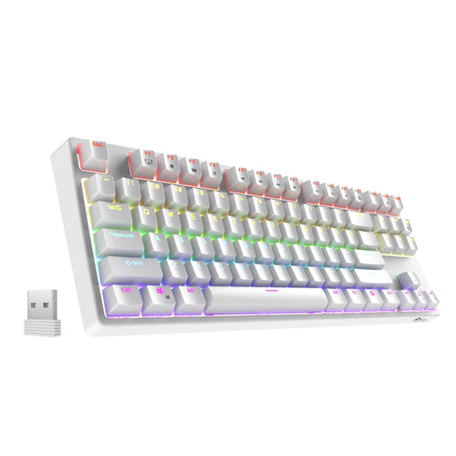 Royal Kludge RK87 TKL Keyboard Red Switch (White)